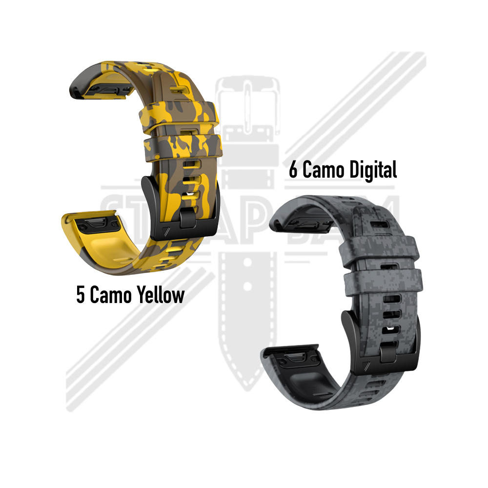 CQF Strap Garmin Quatix 6 47mm - Tali Jam Quick Fit 22mm Army Camo Keren