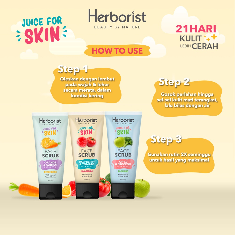 Herborist Face Scrub  60ml / Scrub Wajah / Herborist