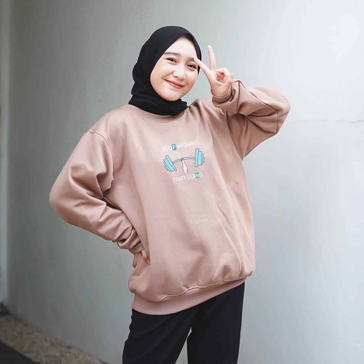 STOP WISHING SWEATER WANITA KOREAN STYLE M - XXL FLEECE UNISEX