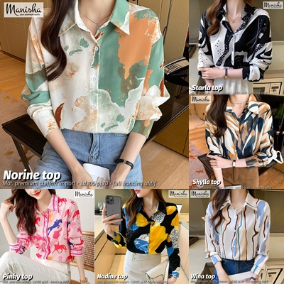 KEMEJA WANITA / 18.7 / NAOMI NORINE NUMA OBELIA OLIN PICASSO ROSE RENOA RUBIC SHYLLA STARLA VINDY WINA ZALIKA ZOYA/ ATASAN WANITA / ALLSIZE FIT M-XL / MANISHA