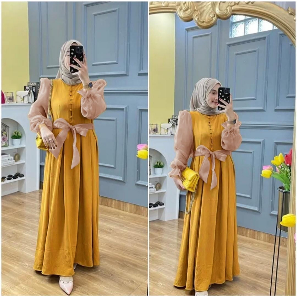 PCS MAXY CATALYA CRINKEL FASHION BUSANA MUSLIM WANITA DRESS GAMIS MAXI BUSUI MR 2 UKURAN M L