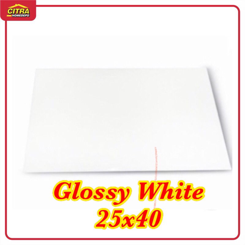Keramik Dinding Mulia Glossy White 25x40