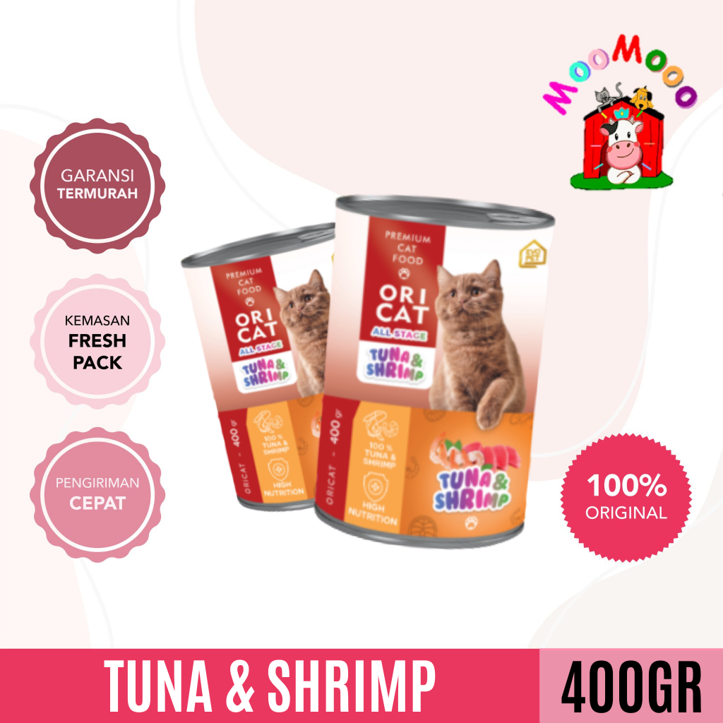Ori Cat All Stage Kaleng 400gr / Wet Food Cat / Makanan Kucing Basah - TUNA &amp; SHRIMP
