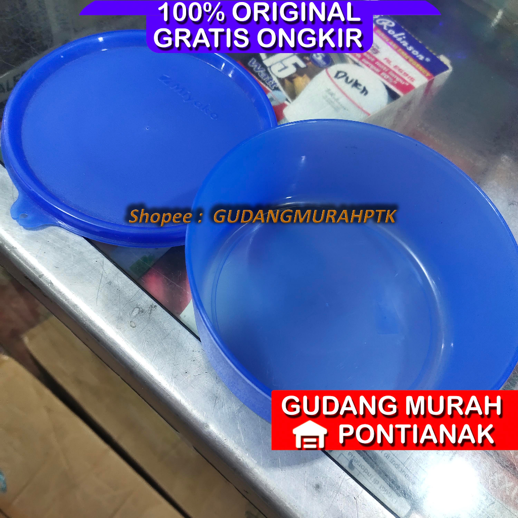 Toples MIYAKO biru diameter 14CM bahan Plastik