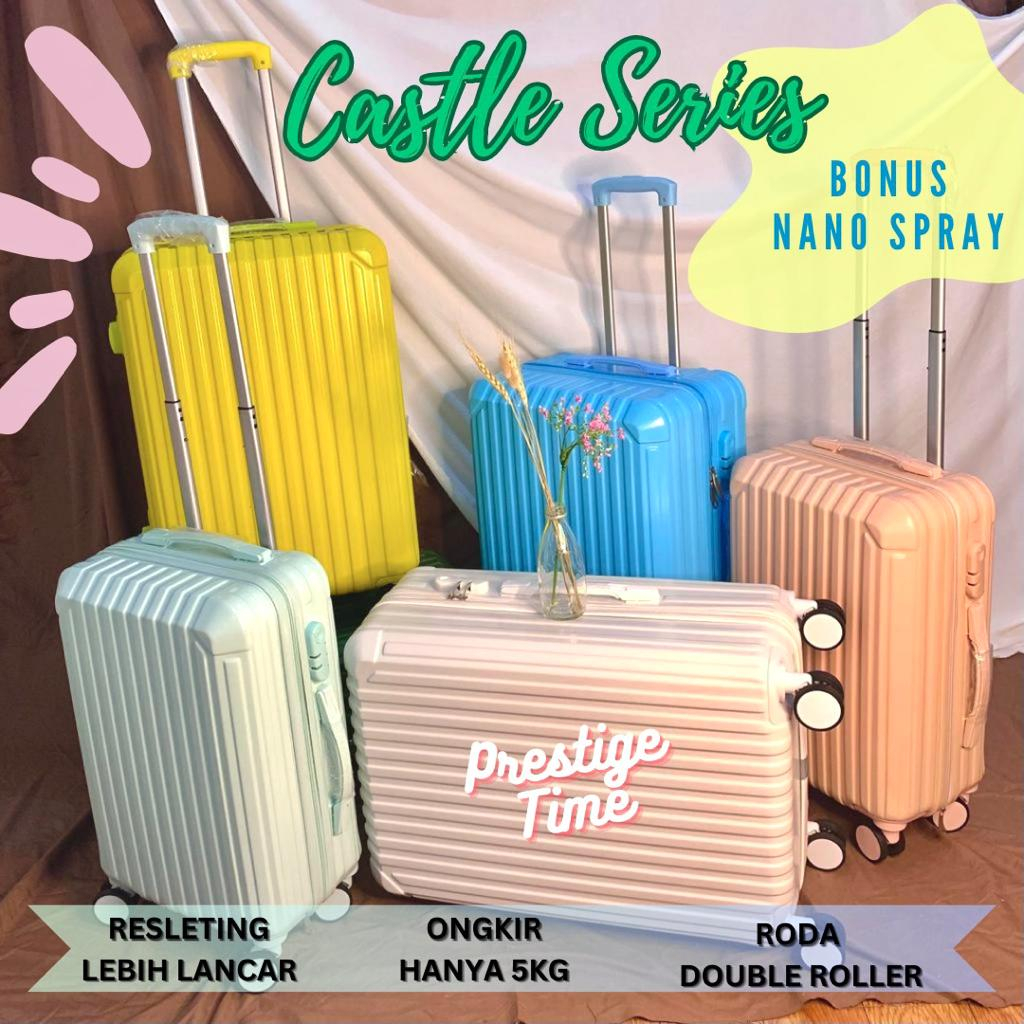 Koper Kabin Cabin Bagasi 20 24 Inch Castle Venus Warna Pastel Impor Korea Anti Pecah Luggage Suitcase Koper USB Umroh Traveling Jalan Jalan Healing Murah