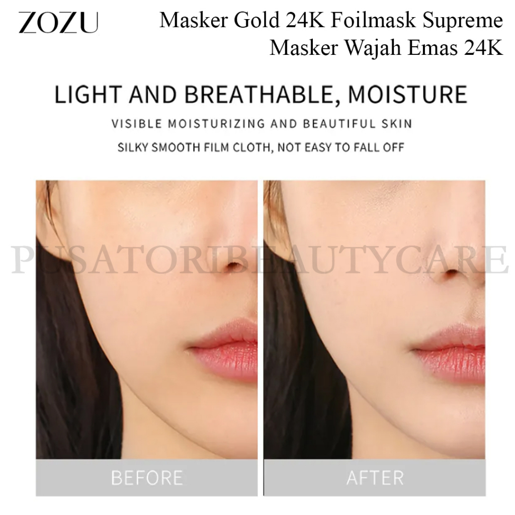 ZOZU Masker Gold 24K Foilmask Supreme Masker Wajah Emas 24K