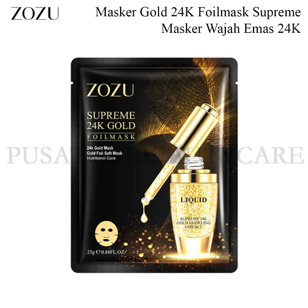 ZOZU Masker Gold 24K Foilmask Supreme Masker Wajah Emas 24K