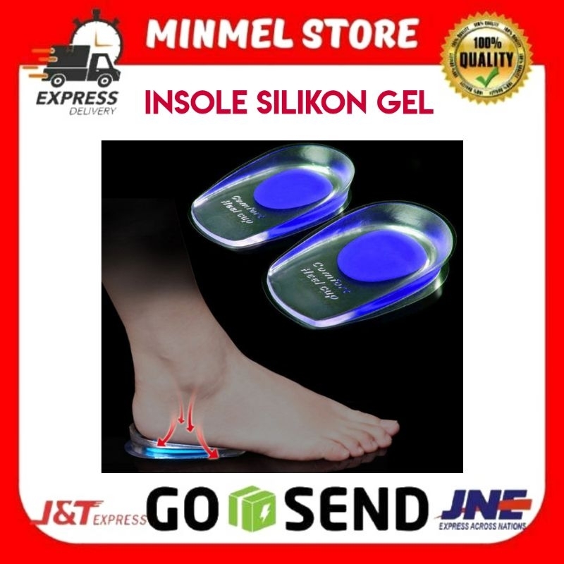 Insole Sepatu Sol Alas Kaki Sepatu Silicone Silikon Gel Half Heel Man Blue