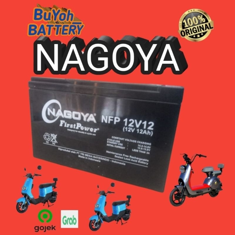 Battery sepeda listrik jackie 12v 12ah MF kering NAGOYA