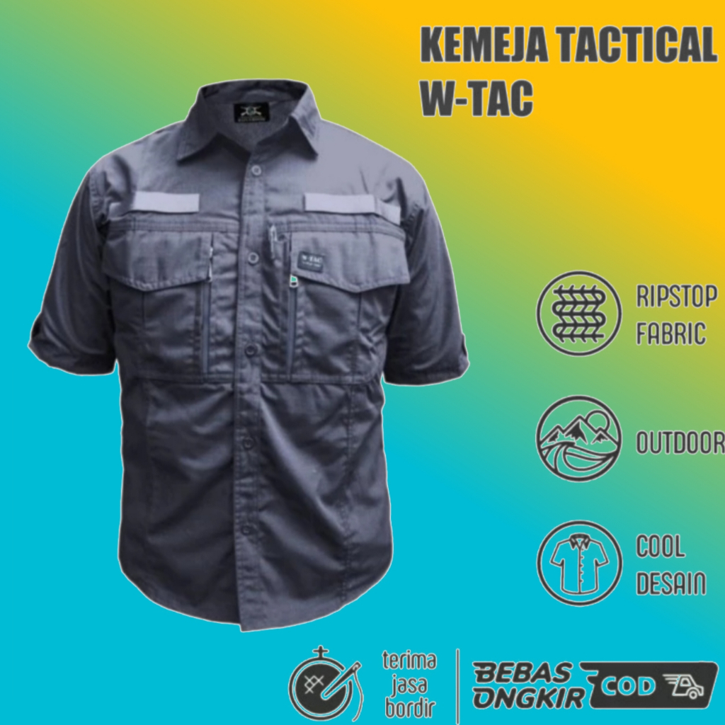 KEMEJA TACTICAL W-TAC LENGAN PENDEK / BAJU TACTICAL PDL LAPANGAN OUTDOOR
