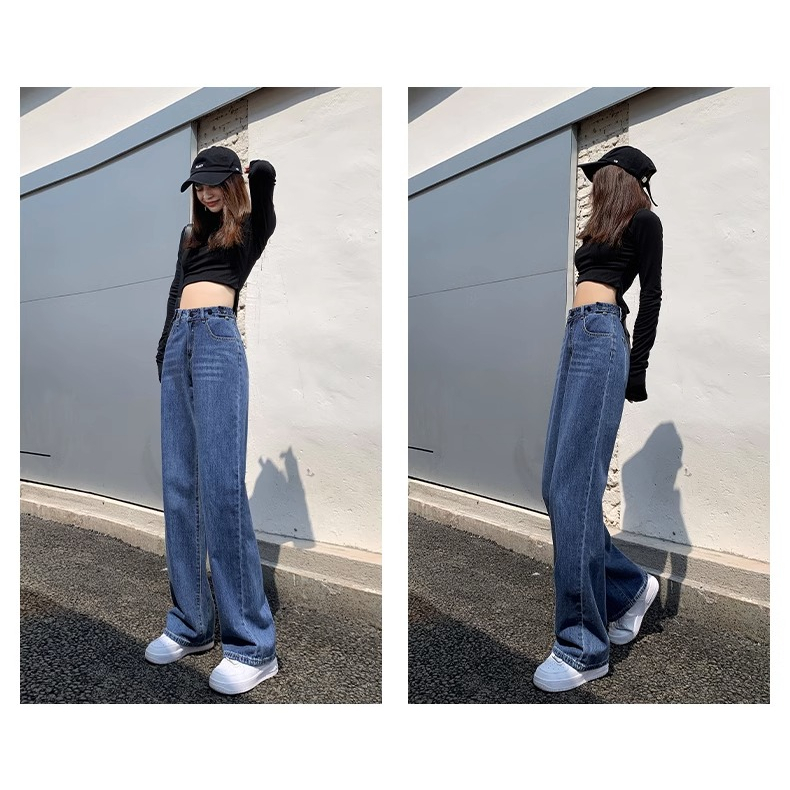 Celana Jeans Wanita Tombol Fashion Highwaist Kulot Jeans Import