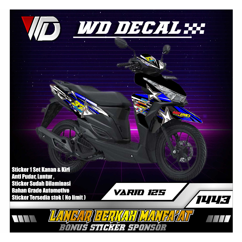 01443 decal sticker sepeda motor honda VARIO 125 LED
