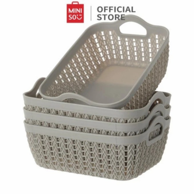 Miniso Storage Basket Nail Polish Grey (S)