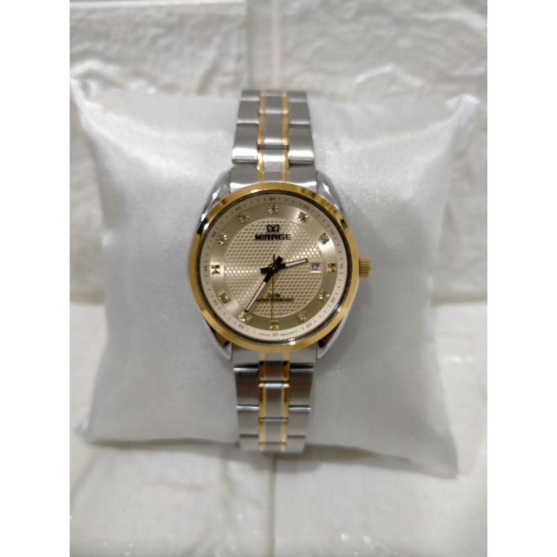 MIRAGE 8781BRP-L JAM TANGAN WANITA RANTAI STAINLES STELL WATER RESISTANT 3 ATM