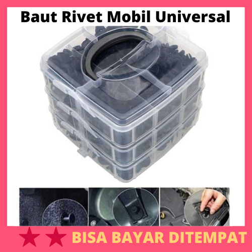 Baut Rivet Mobil Universal Push Pin Fasteners Clip 620 PCS / Baut Rivet Ripet Murklip Clip Klip Paku