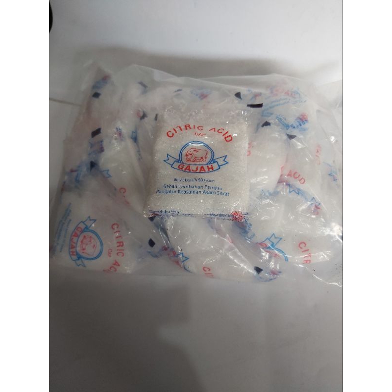 

Citric Acid/Citrun cap Gajah (20×50 gr)