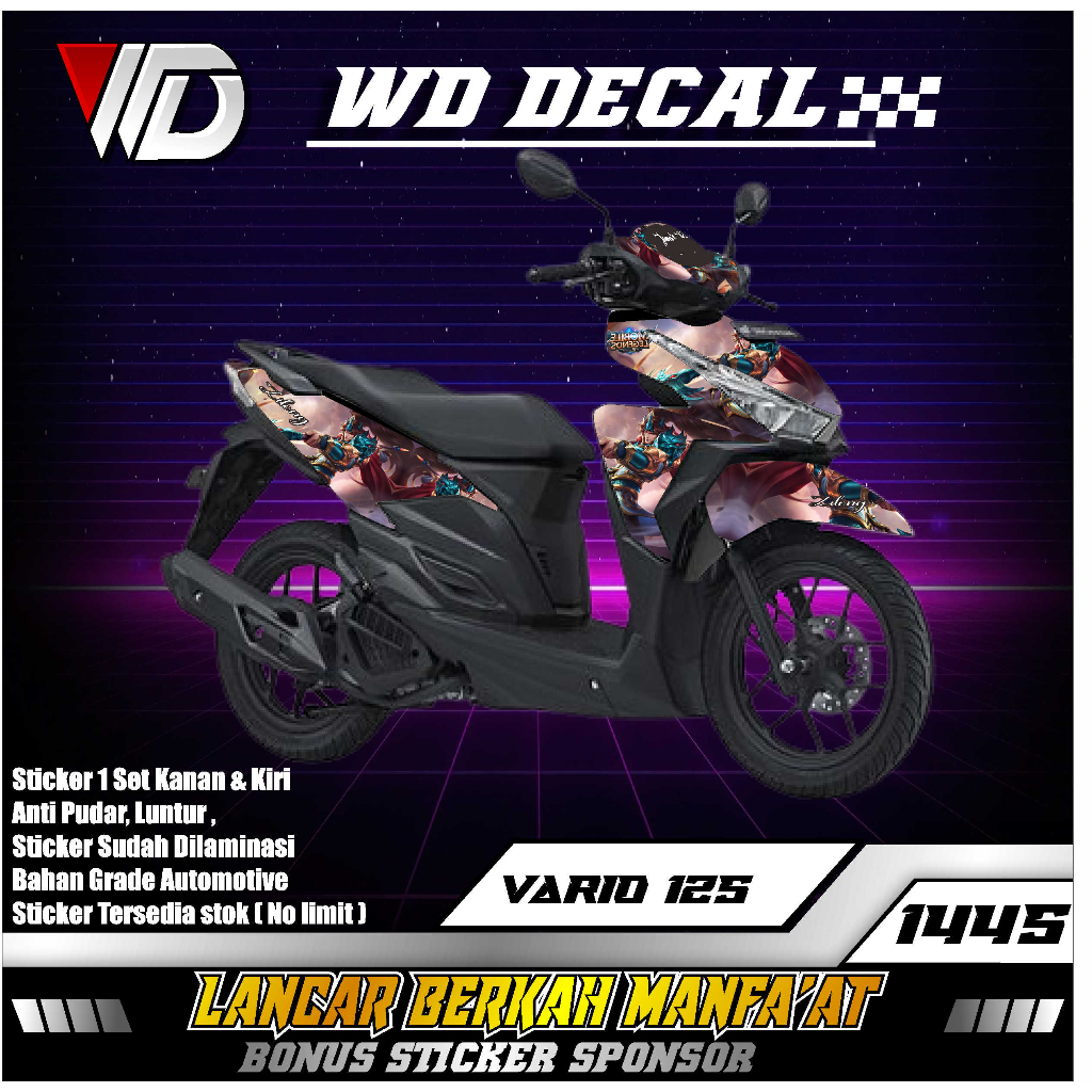 01445 decal sticker sepeda motor HONDA VARIO 125 LED