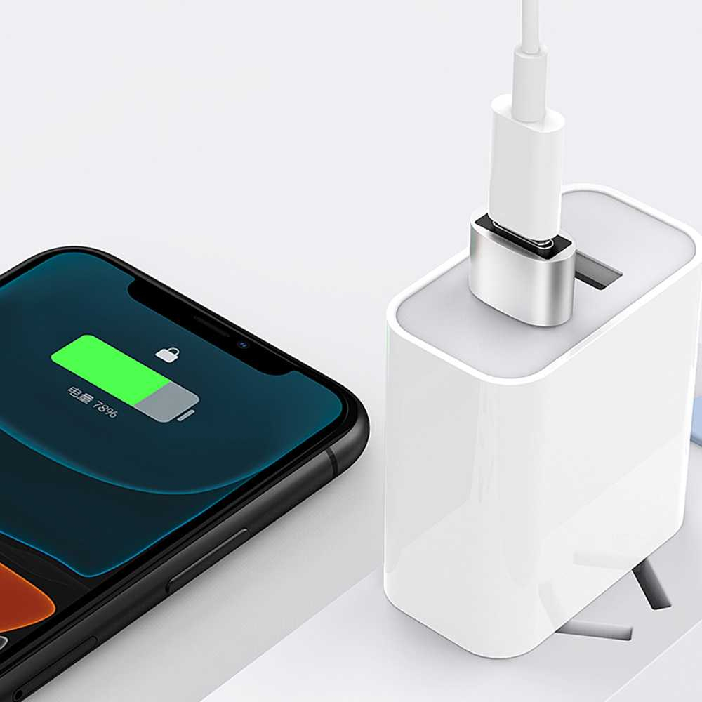 Adapter Converter Charger USB Type C to USB Male OTG for iPhone Adaptor Carger Smartphone Fast Charging Berkualitas