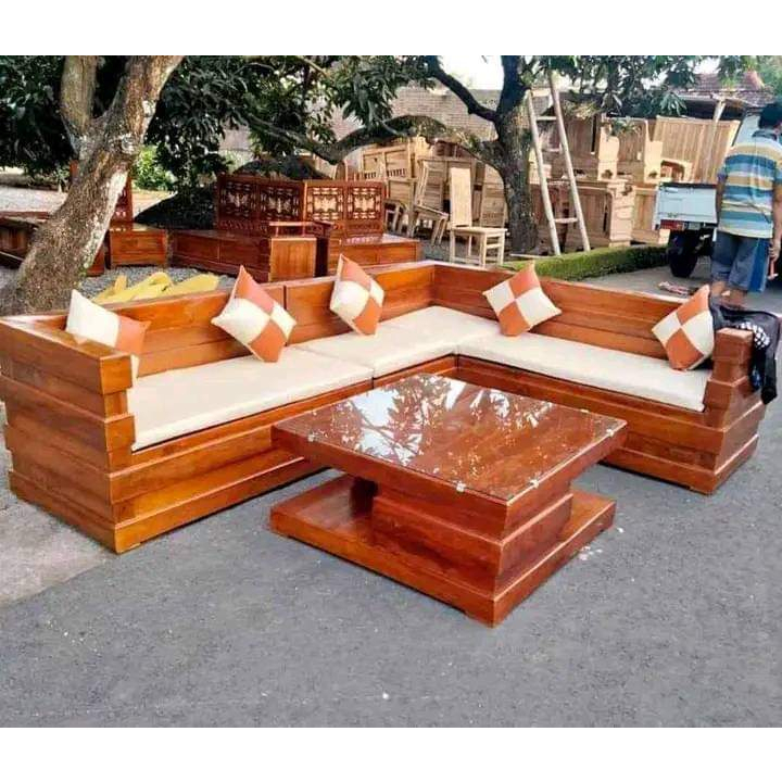 Kursi tamu jati minimalis box sudut