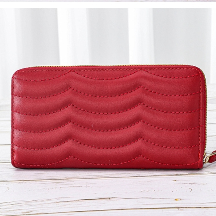 DOMPET PANJANG WANITA IMPORT BRANDED KOREA KEKINIAN REMAJA MURAH CEWEK PESTA RESLETING PREMIUM KULIT MERAH COSIMIA KARTU UANG KERTAS TALI PENDEK SIMPLE ORI WA696R1 BATAM