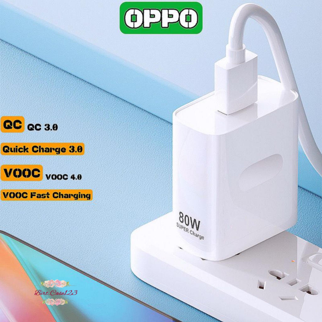 BATOK ADAPTOR ORIGINAL OPPO 80W SUPER VOOC &amp; VOOC PENGISIAN SUPER CEPAT OPPO RENO8 RENO 7 RENO 6 RENO 5 RENO 5F RENO 4 A77S A57 2022 A15 A16 A16E A17 A17K A5 2020 A9 2020 BC7932