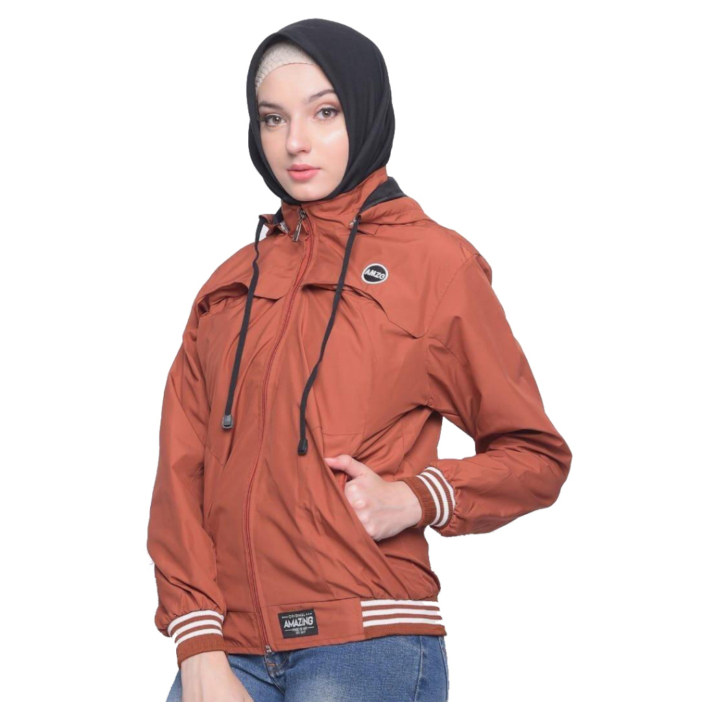 Justrue Jaket Wanita Polos Orange