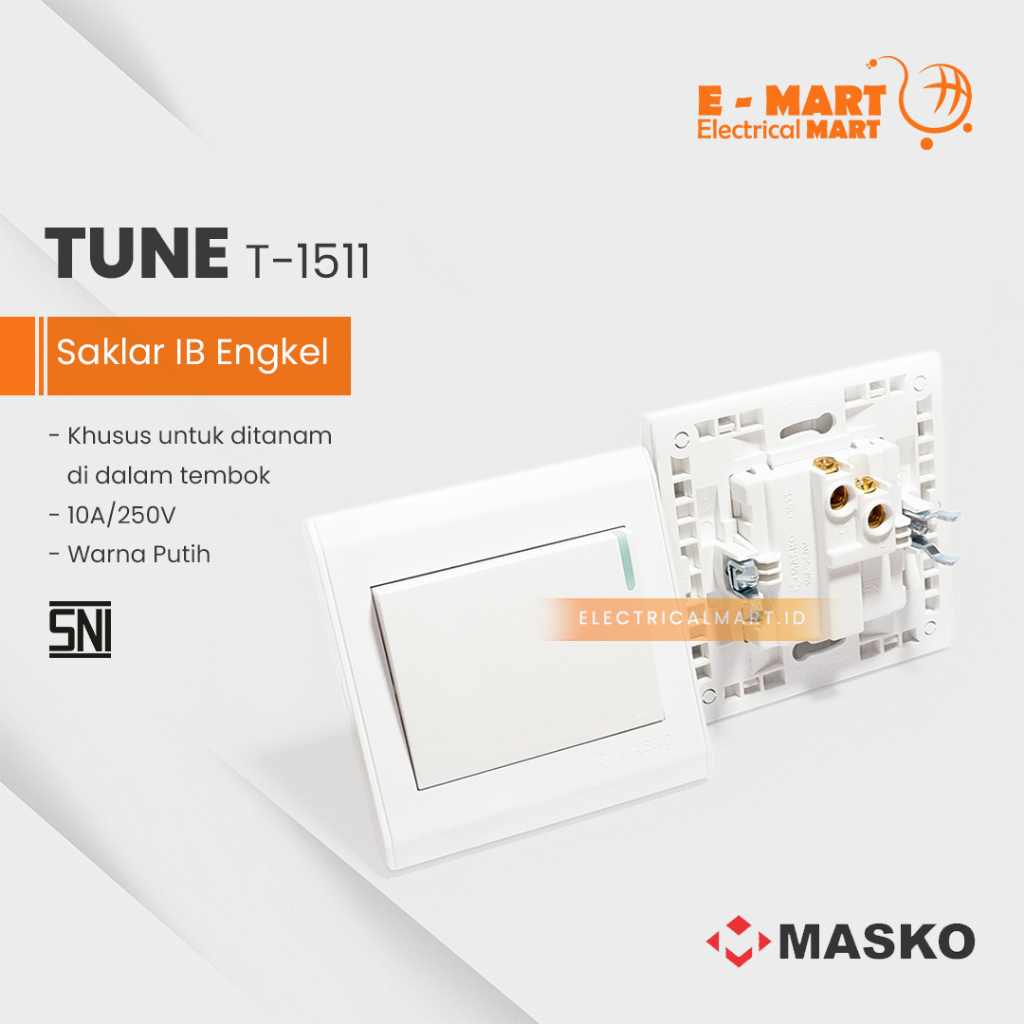 MASKO TUNE Saklar ENGKEL T-1511 / Saklar Tunggal Masko GROSIR