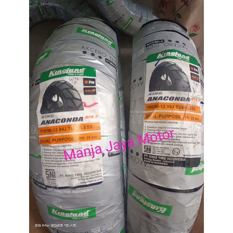 Paket Ban tubeless 100/90-12 &amp; 110/90-12 for scoopy ban donat/Freego/vespa matic/dll