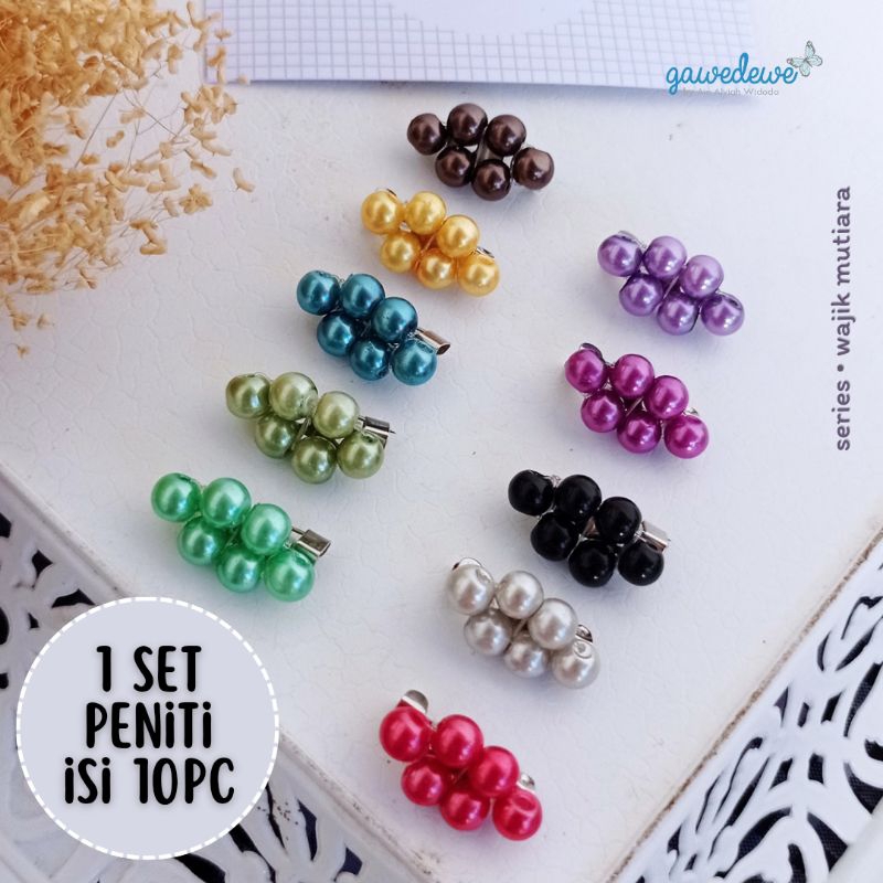 10pc BROS MUTIARA PENITI MUTIARA PIN LUCU PENITI LUCU GEMES PENITI HIJAB PENITI JILBAB BROS PENITI