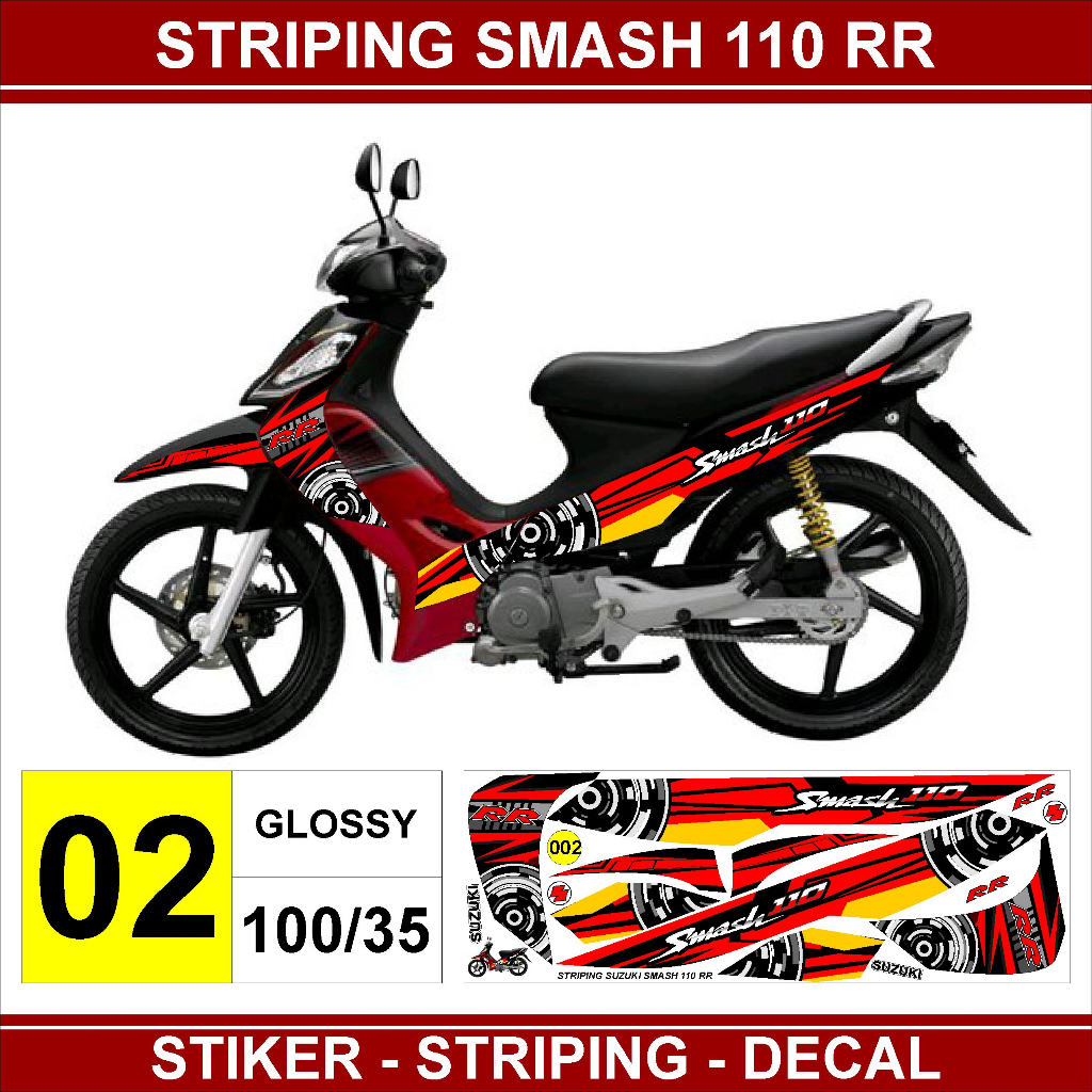 striping variasi Suzuki Smash 110 RR /stiker decal motor Smash 110 RR /stiker lis polet Suzuki Smash