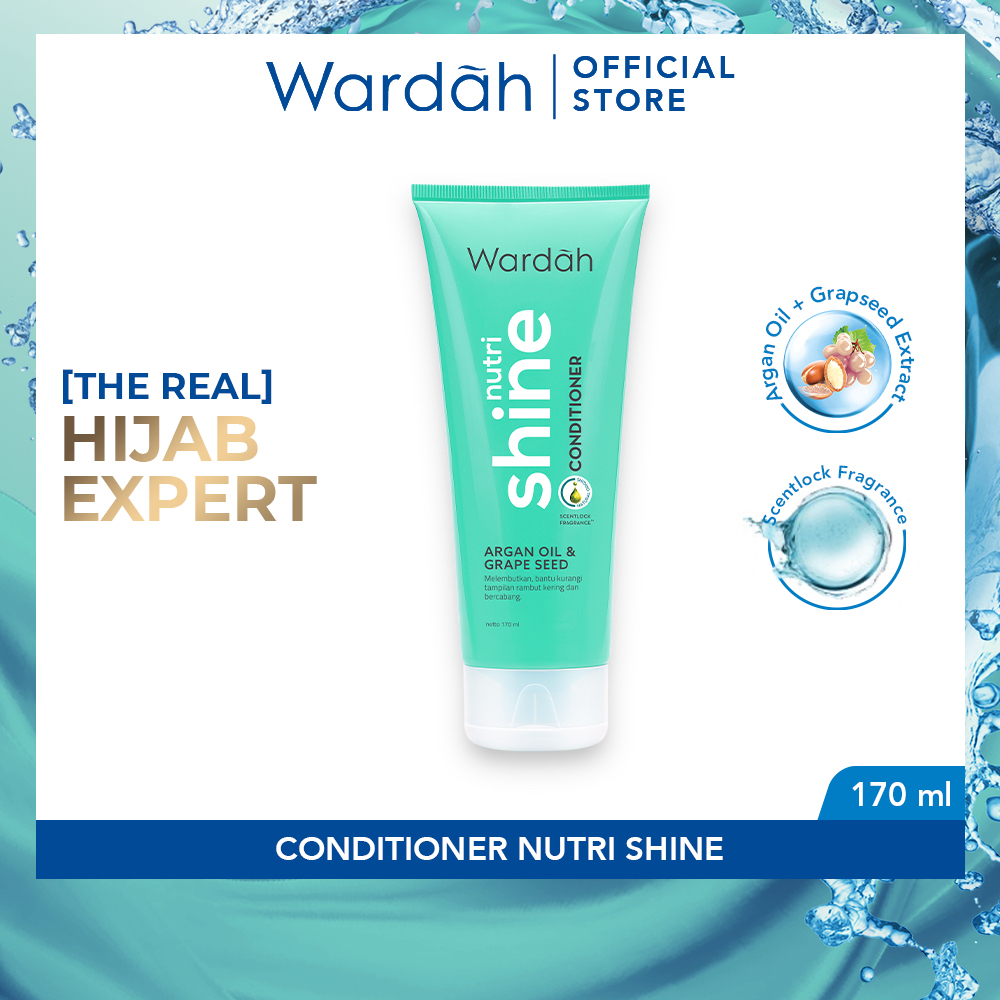 WARDAH Conditioner Indonesia / Kondisioner 170ml / Hair Fall Treatment / Nutri Shine / Ginseng &amp; Rosemary / Argan Oil &amp; Grape Seed / Rambut Rontok Kering Bercabang Melembabkan Merawat / Hijab Expert / Hair Care Perawatan Series / Shampoo Creambath Vitamin