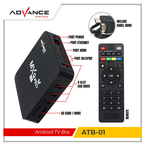 ITSTORE Advance ATB-01 Android Tv Box MXQ Pro 4K Support Wifi 2 + 16GB TV BOX Android