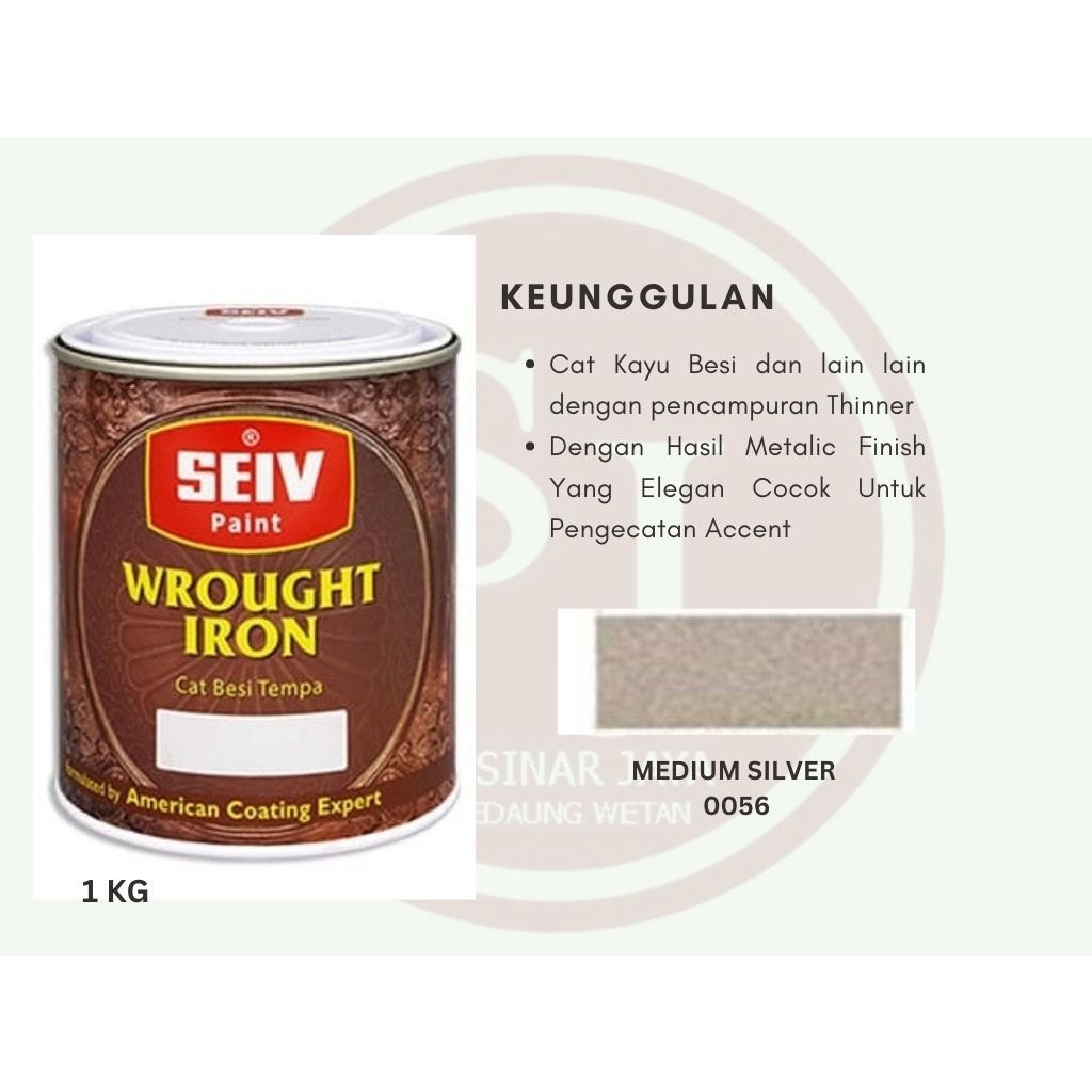 CAT MINYAK KAYU DAN BESI TEMPA SEIV WROUGHT IRON 1L - 0056 MEDIUM SILVER