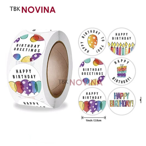 Stiker Happy Birthday / Label Segel Happy Birthday (10 pcs)