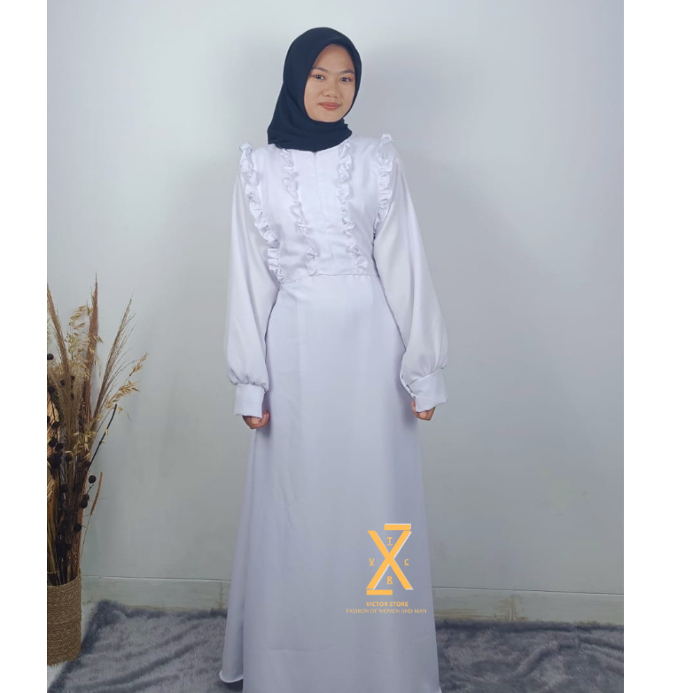 Others PROMO Baju Gamis terbaru putih polos wanita Big size M-L-XL-2XL-3XL/gamis kondangan simple kekinian/ dress muslim Busui friendly best seller / gamis syar'i casual murah fashion muslim 2023/Shafa dress remaja elegan