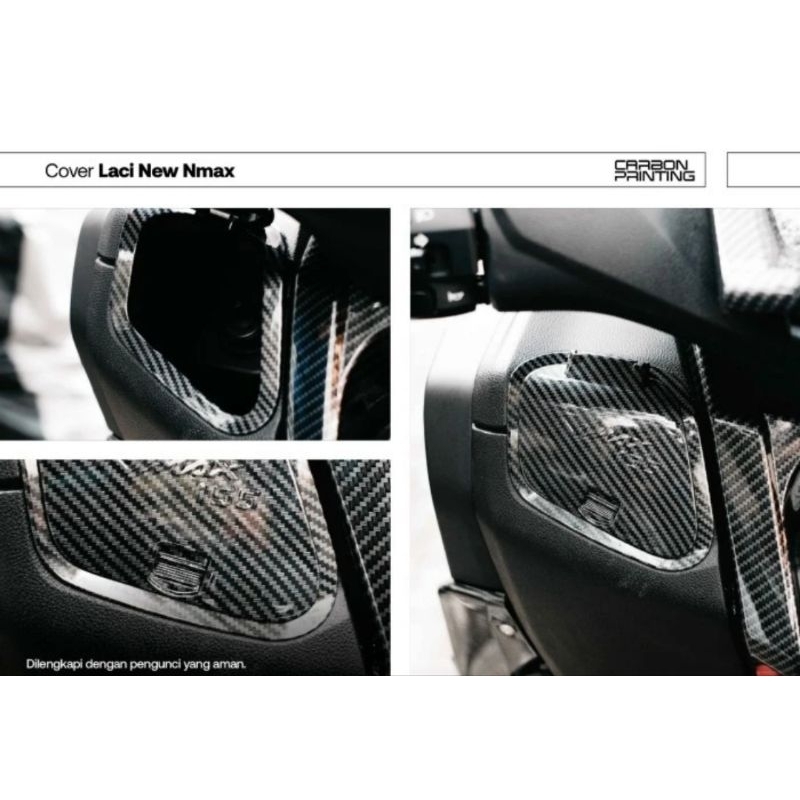 COVER TUTUP LACI CARBON NMAX NEW 2020 2021 2022 MODEL KLIP CARBON TULISAN NMAX 155 NEMO