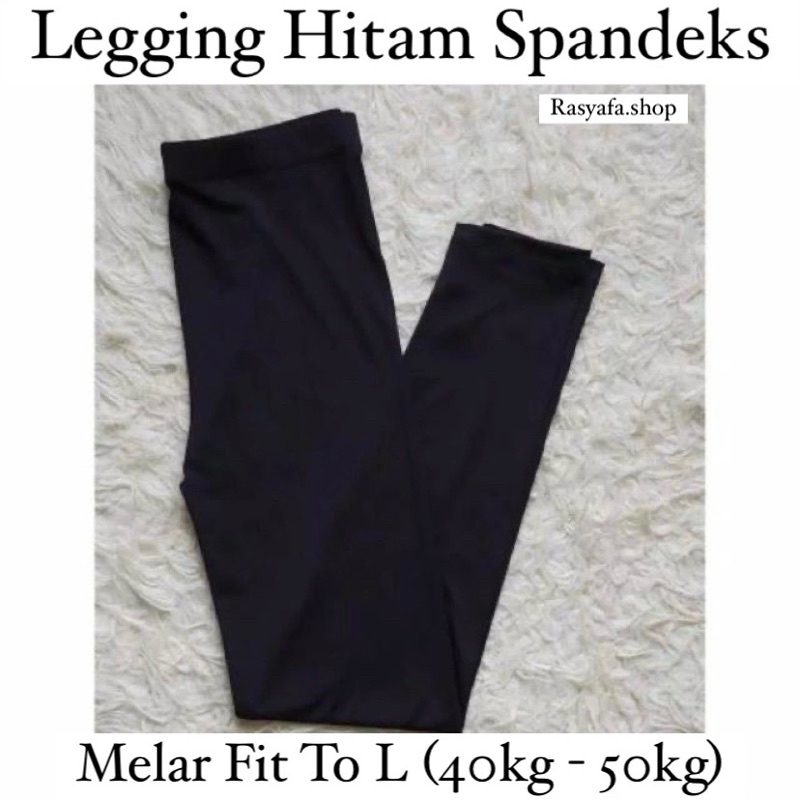Legging Panjang Khusus Hitam Bahan Spandeks Jersey Licin Tidak Menerawang Ukuran Standar dan Besar N