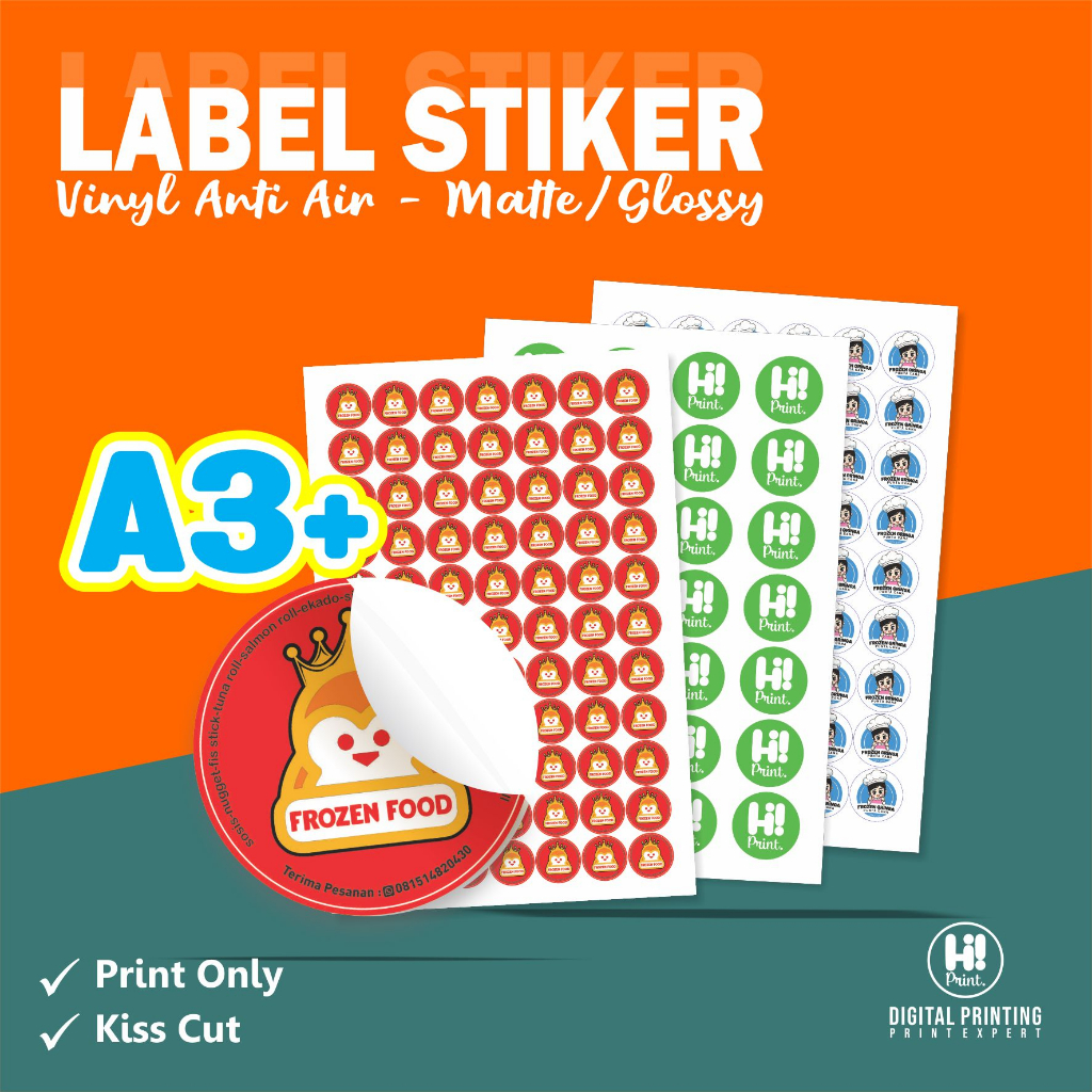 

Cetak Stiker Vinyl Label Makanan Minuman Bahan Anti Air Cutting Pola