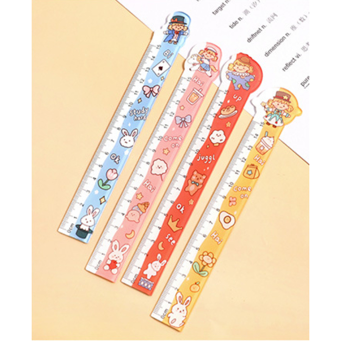 Plastic Ruler 15 cm / Penggaris plastik funny karakter / penggaris anak sekolah 15 cm