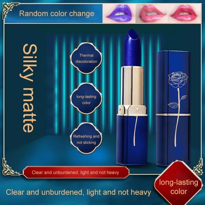 BLUE LIPSTICK COLOR CHANGING LONGLASTING WATERPROOF LIPSTIK BIRU BERUBAH WARNA