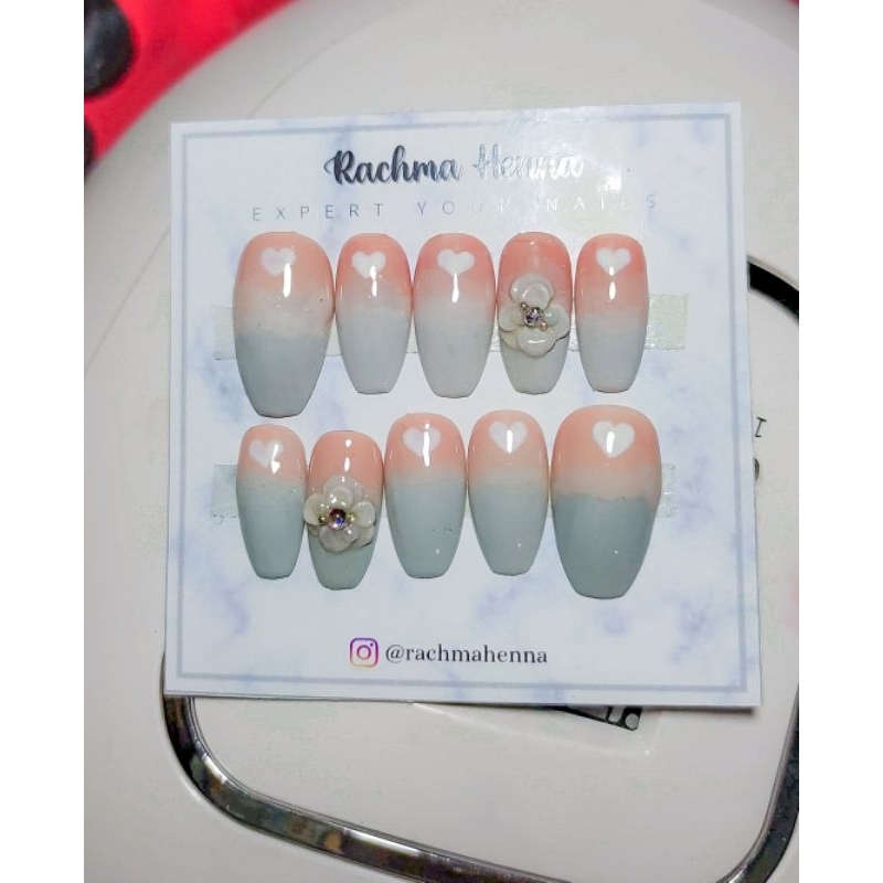 Nail Art Ombre/Nail Art Gradasi/Nail Art Wedding/Nail Art Handmade/Nail Tip/Nail Art