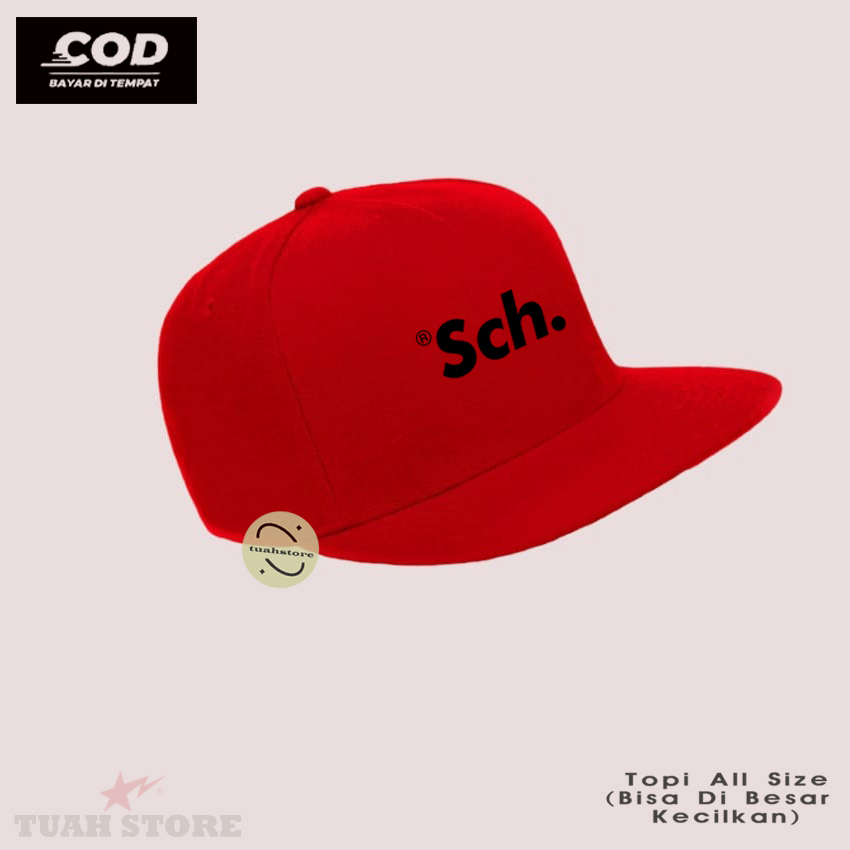 Topi Pria / Aksesoris Fashion / Topi Snapback Distro Logo SCH BLACK