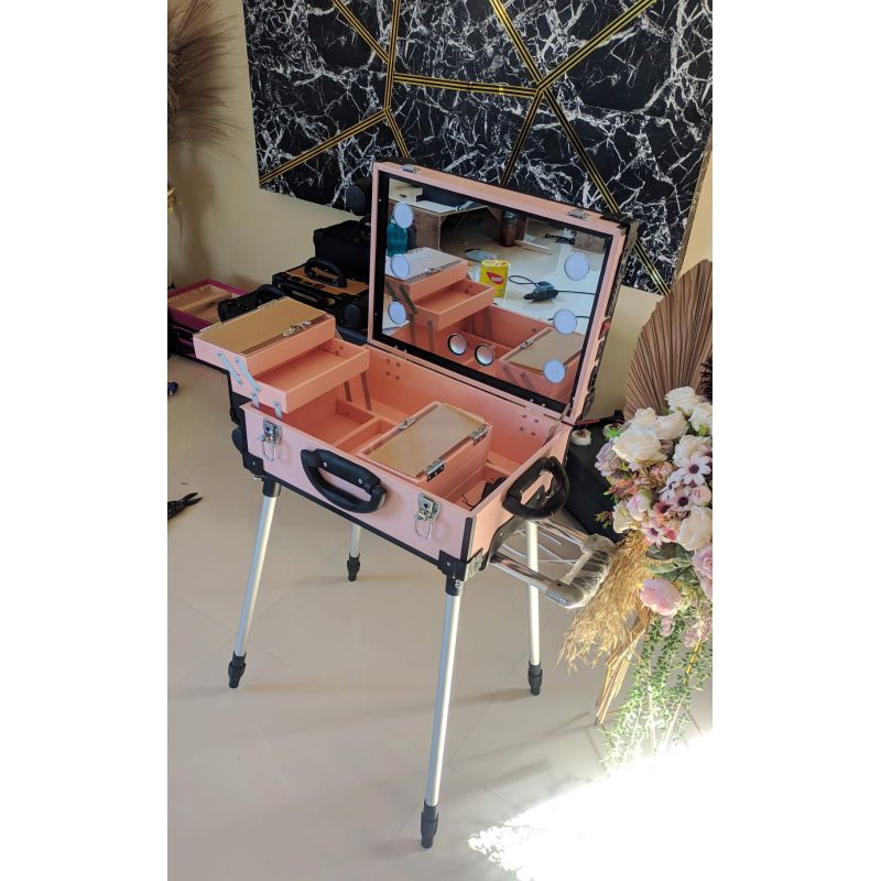 BEAUTYCASE KOPER MAKE UP Bluethot Speker lampu tanam 3 mode