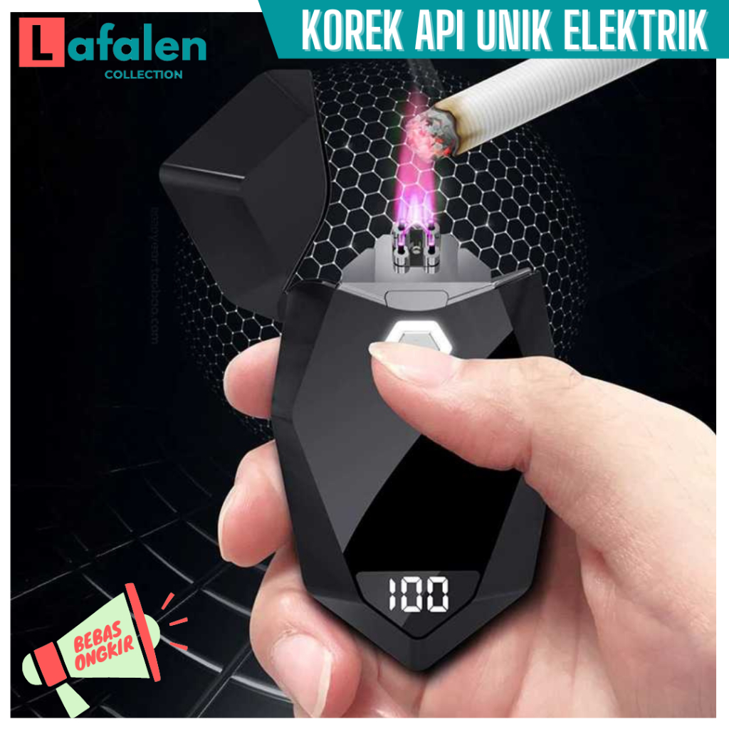 Korek Api Unik Elektrik Pulse Plasma Double Arc Lighter