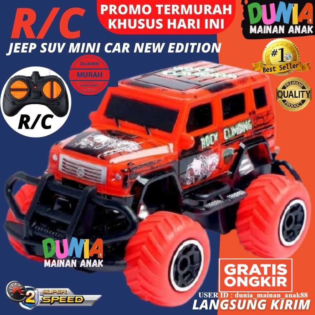 (BISA COD) Mainan Mobil Remot Kontrol / RC Offroad / Rock Crawler Mobil Jeep Remote Control Mini Cli