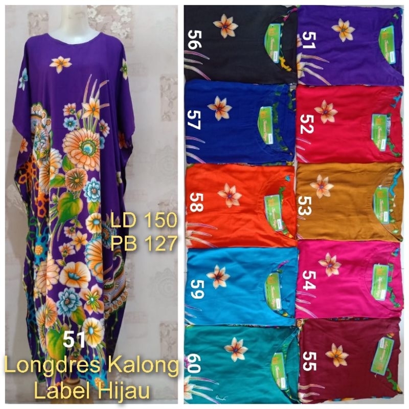 Longdres Kalong Kencana Ungu label hijau