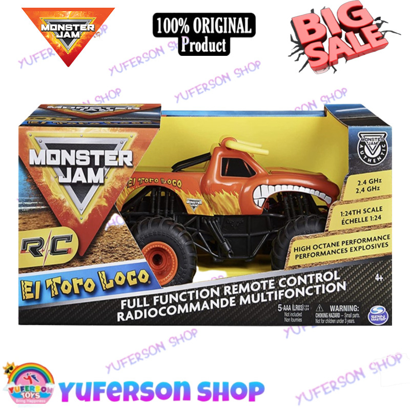 Monster Jam, Official El Toro Loco Remote Control Monster Truck, 124