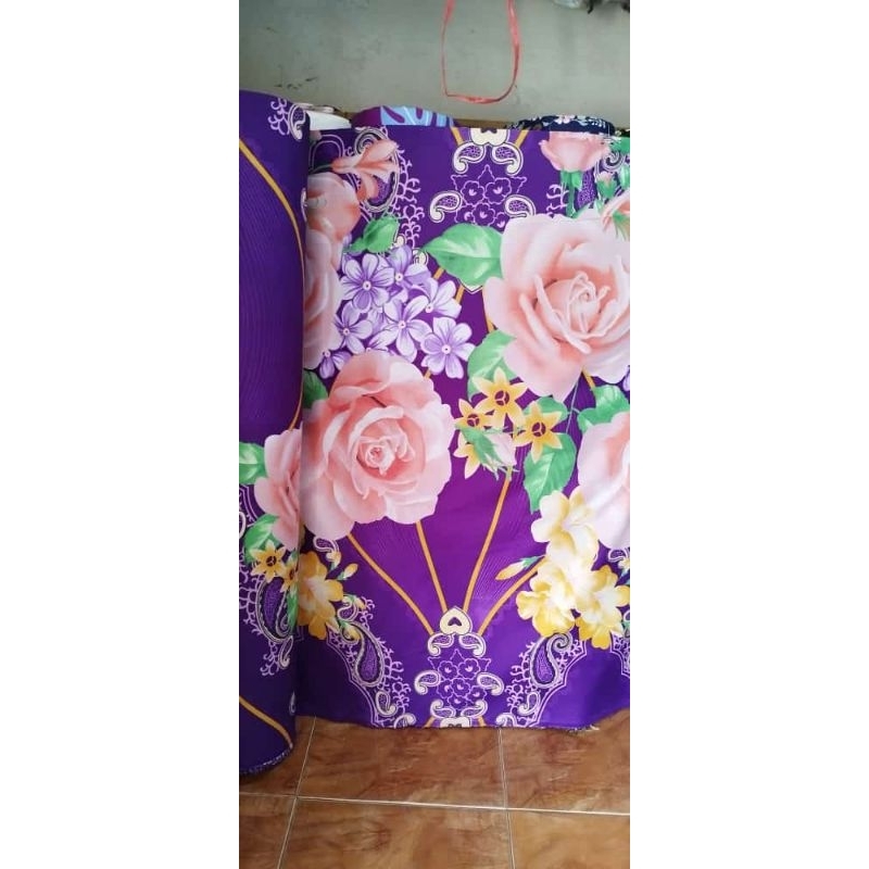 BAHAN/Kain sprai motif bunga WARNA UNGU