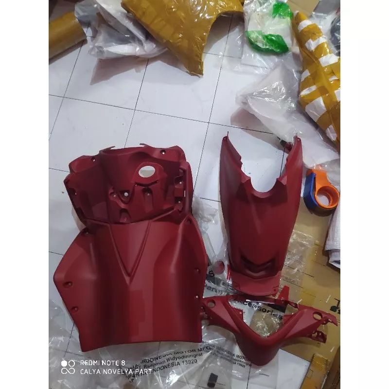 Cover body kasar 3pcs Yamaha Xeon GT125 Merah original
