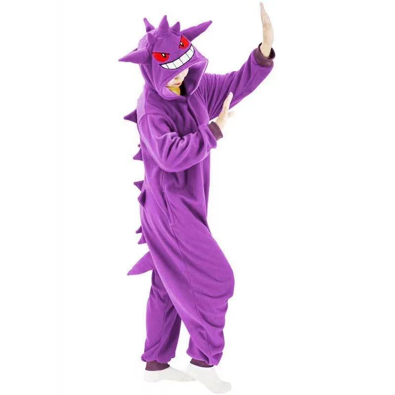 BAJU ONESIE KOSTUM POKEMON GENGAR UNGU DURI PIYAMA COSPLAY KIGURUMI IMPOR